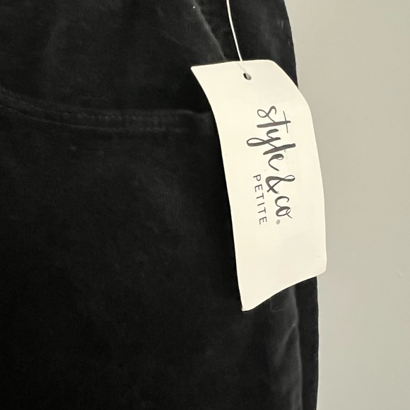 NWT Style & Co. Tummy Control Corduroy Pants, Deep Black, Size 8 Petite - Picture 6 of 6